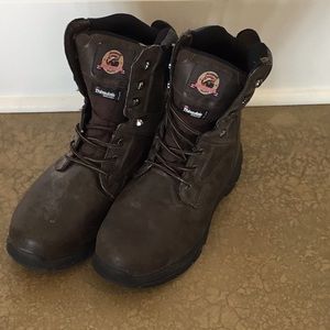 Men’s leather steel toe work boots size 12
